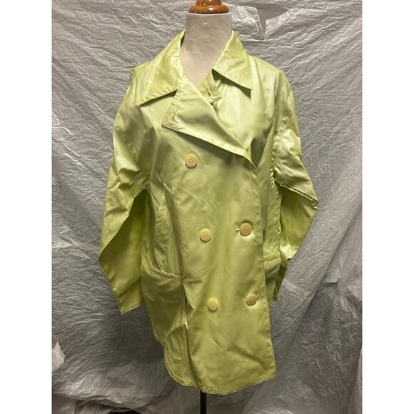 Vintage Adrienne Vittadini/Nieman Marcus Lime Green Dress Shirt, Size Medium - Picture 1 of 7